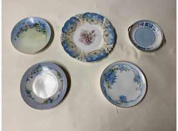 Vintage Assortment Of Blue Plates