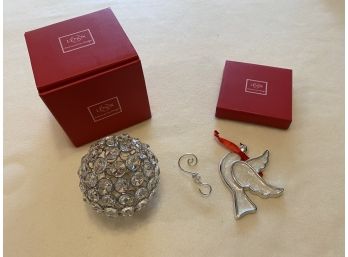 Lenox Gemmed Ball And Dove Ornaments