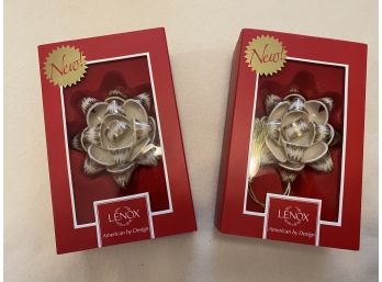 Pair Of Lenox 'all Wrapped Up' Ornaments