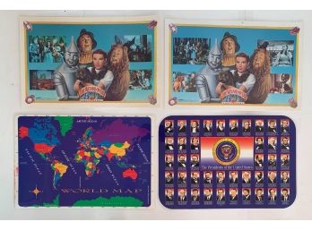 Wizard Of Oz 50th Anniversary , World Map & The Presidents Of The USA Place Mats