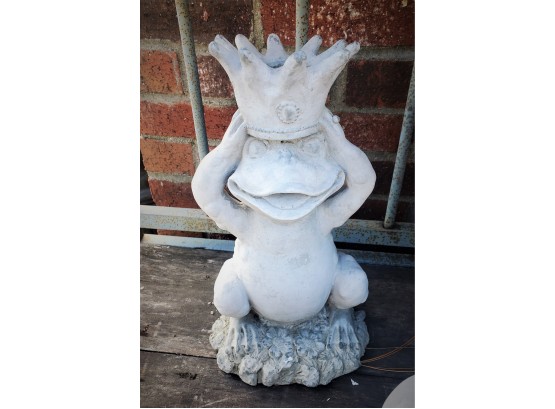 New BIG Cement Frog Prince  (12' H--7'w --6'l)