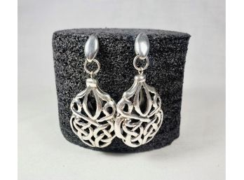 Large Sterling Silver  Hanging Earrings