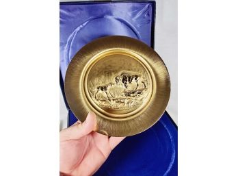 'where The Buffalo Roam' Gold Commemorative Plate Limited Edition Numbered