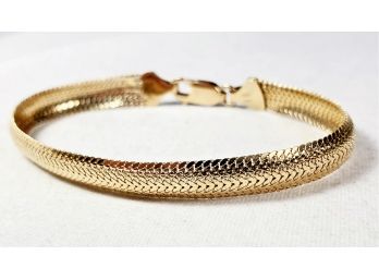 14k Gold Snakeskin Bangle Bracelet