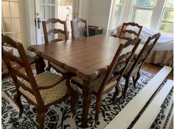 Century Dining Table & Six Chairs & Two Leaves