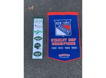 Jets And Rangers Felt Banners