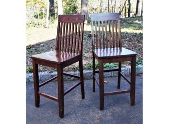 Two  Pub Table Height Side Chairs