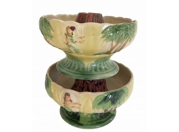 Two Vintage Giant 8' Scorpion Cocktail Bowls (A) THE REAL DEAL!