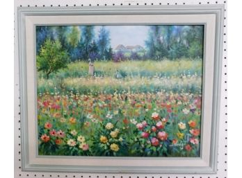 Oil On Canvas, Meadow Scene, Signed W. Hodges