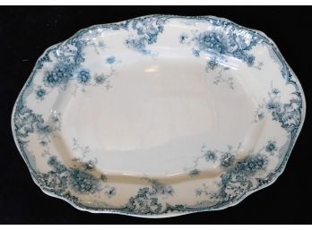 Gorgeous Antique Ironstone Platter, Dianthus, Colonial Pottery, Stoke, England