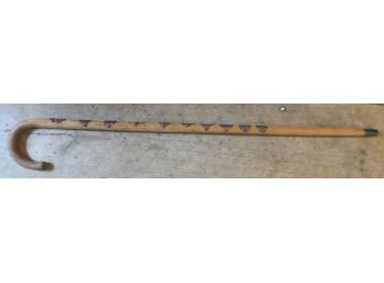 Antique  German Cane With 10 German Town Emblems, 1930's