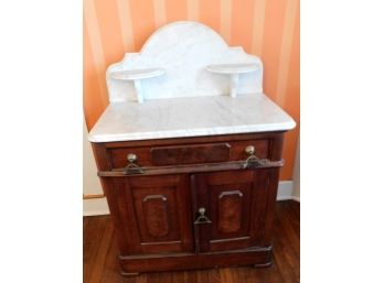 Victorian Marble Top Commode With Splash