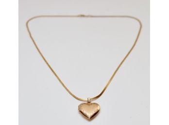 14K Gold Filled Chain With 14K Gold Filled Heart Locket Pendant  5.3 Grams