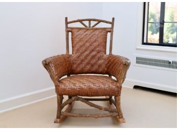 Hand-Made Customized Leather Rocking Chair