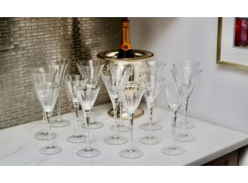 Set Of 14 Crystal Wine Glasses