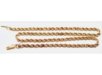 14K Gold Tested Rope Chain 14.3 Grams