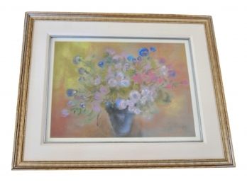 Original Dancing Flowers Pastel On Roma Paper By Newman (Retail: $2,500)