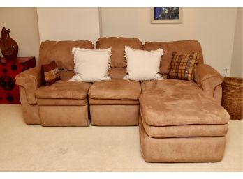 Micro Suede Sectional Recliner Sofa