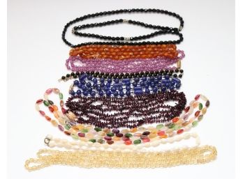 Pot Luck Of Costume Jewelry - Beaded Necklaces Set Of 9