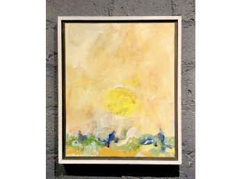 Original Guy Williams Acrylic On Canvas Of Abstract Sunset
