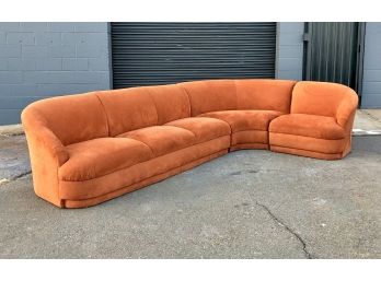 Stunning Vintage Weiman Micro Suede Sectional Sofa Attributed To Vladimir Kagan