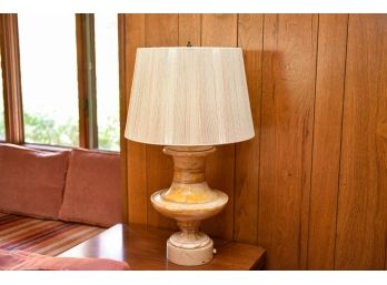 Vintage Baluster Form Marble Lamp With String Shade