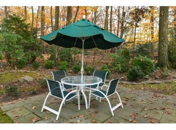 Telescope Casual Furniture Outdoor Patio Table With Four Chairs And California Umbrella