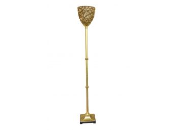 Carved Gilt And Metal Floor Lamp
