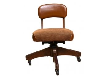 Gregson Manufacturing Company Mid-century Swivel Leather Desk Chair