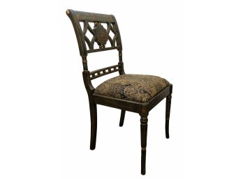 Black & Gold Chinoiserie Style Side Chair