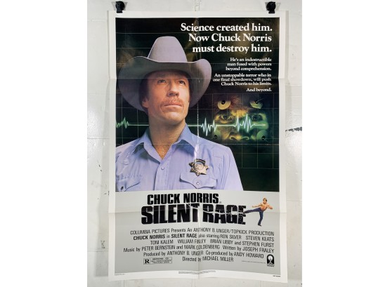 Vintage Folded One Sheet Movie Poster Silent Rage 1982