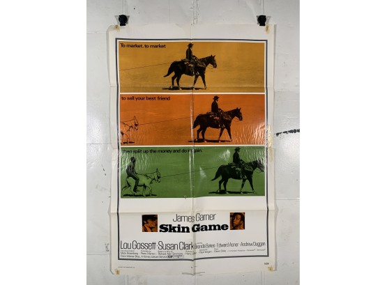 Vintage Folded One Sheet Movie Poster Skin Game 1971