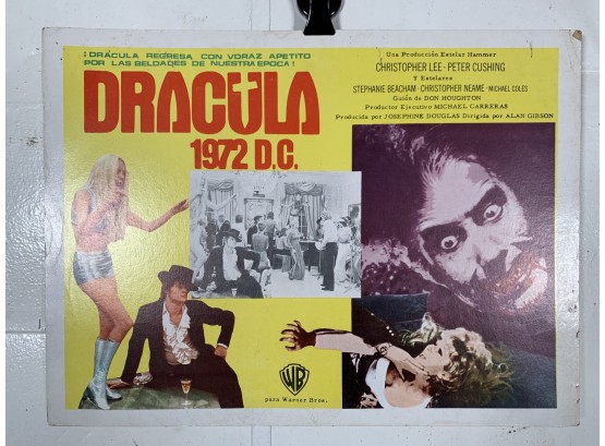 Vintage Movie Theater Lobby Card Dracula AD 1972