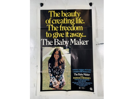 Vintage Folded One Sheet Movie Poster The Baby Maker 1970