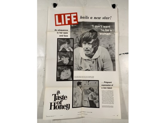 Vintage Folded One Sheet Movie Poster A Taste Of Honey 1962