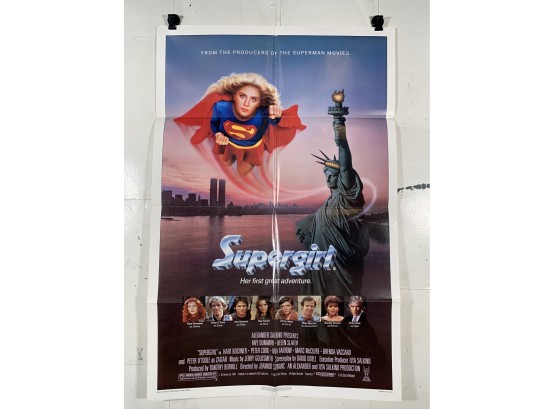 Vintage Folded One Sheet Movie Poster Supergirl 1984