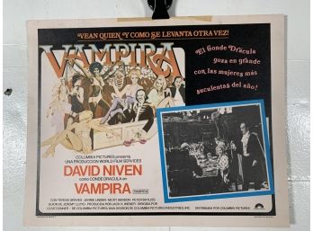 Vintage Movie Theater Lobby Card Vampira 1974