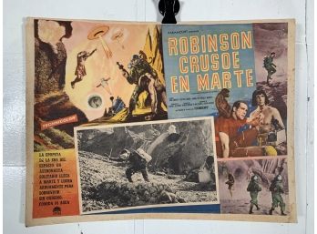 Vintage Movie Theater Lobby Card Robinson Crusoe On Mars