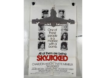 Vintage Folded One Sheet Movie Poster Skyjacked 1972