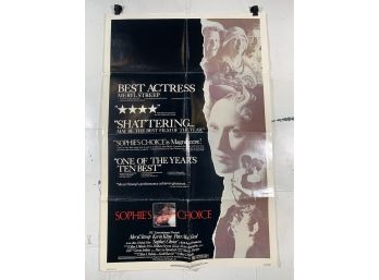 Vintage Folded One Sheet Movie Poster Sophies Choice 1982
