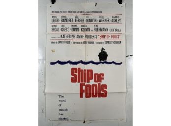 Vintage Folded One Sheet Movie Poster Ship Of Fools 1964