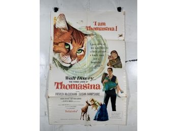 Vintage Folded One Sheet Movie Poster Thomasina 1962