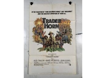 Vintage Folded One Sheet Movie Poster Trader Horn 1973