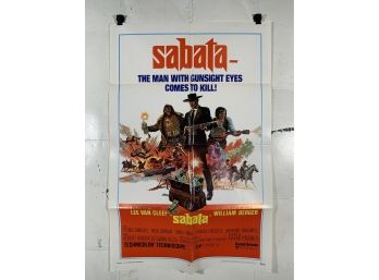 Vintage Folded One Sheet Movie Poster Sabata 1970