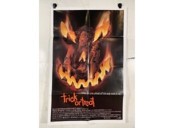 Vintage Folded One Sheet Movie Poster Trick Or Treat 1986