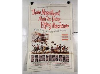 Vintage Folded One Sheet Movie Poster Those Magnificent Men In Their Flying Machines 1965