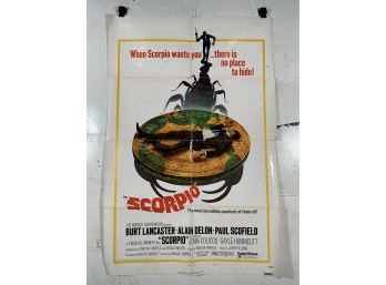 Vintage Folded One Sheet Movie Poster Scorpio 1973