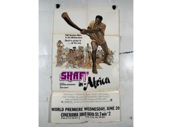 Vintage Folded One Sheet Movie Poster Shaft In Africa 1973