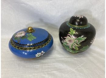 Chinese Cloisonne Jar  & Box