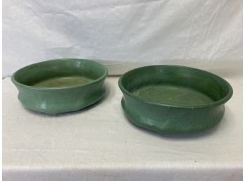 Roseville Matte Green Pottery Bowls